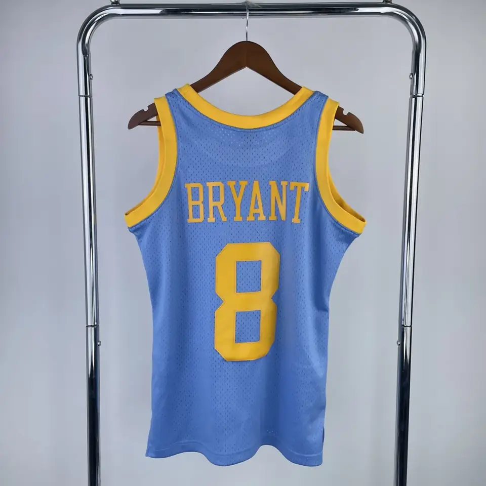 Foto 2 de MN camiseta retro termotransferida: SW Lakers temporada 02 azul nº8 Bryant