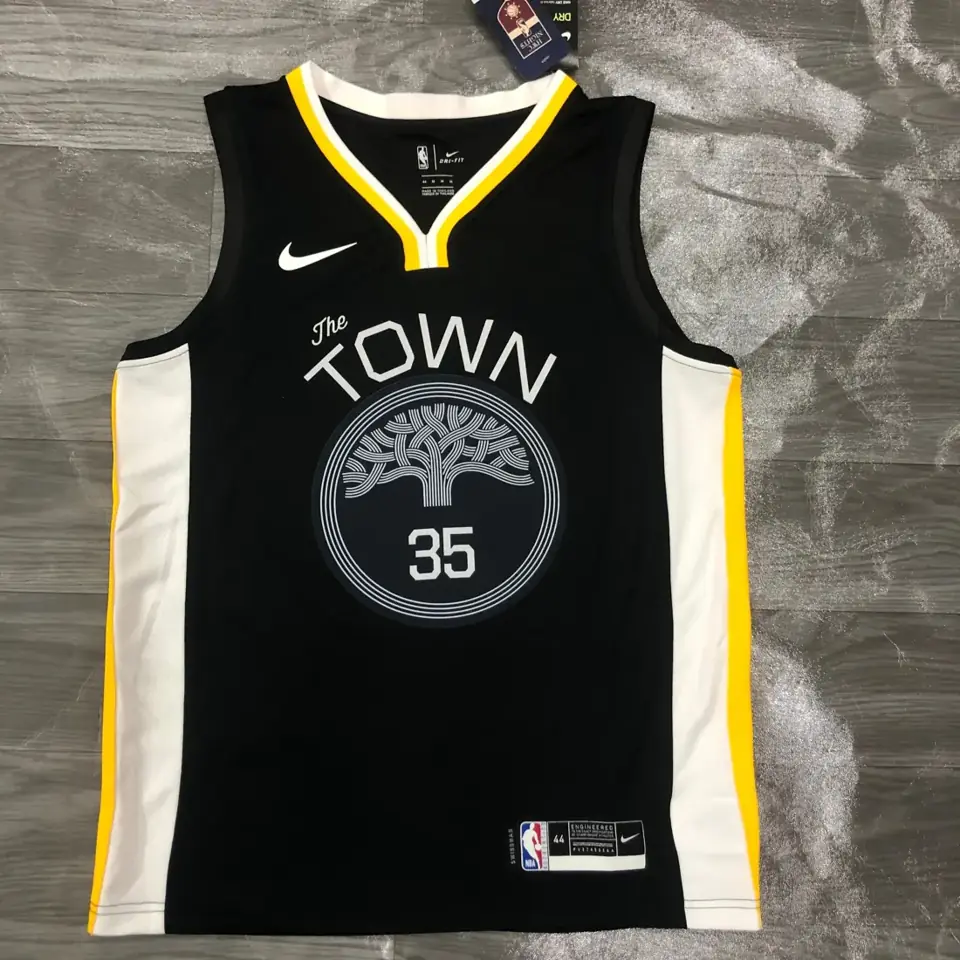 Foto 1 de Temporada 19 Golden State Warriors Edición Ciudad negro cuello en V nº 35 Kevin Durant