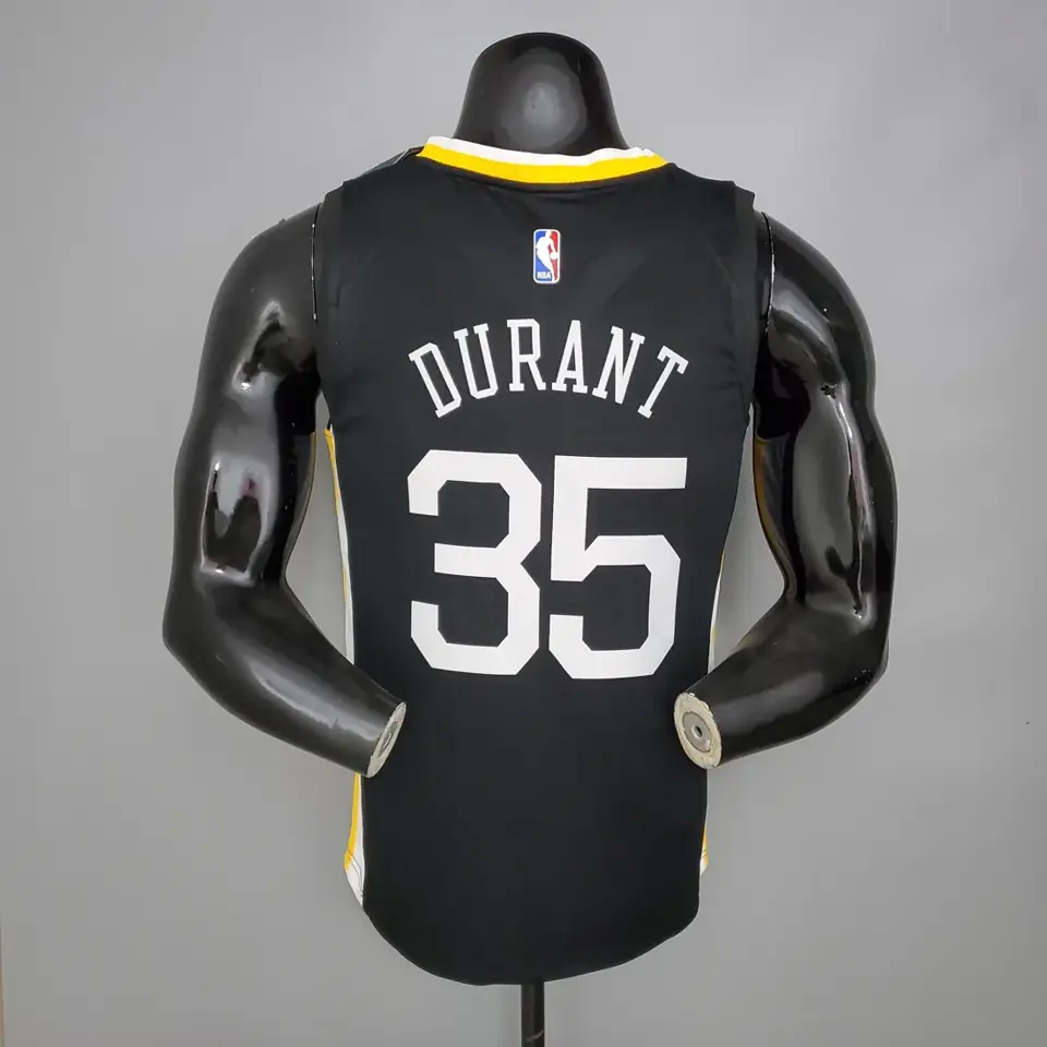 Foto 2 de Temporada 19 Golden State Warriors Edición Ciudad negro cuello en V nº 35 Kevin Durant