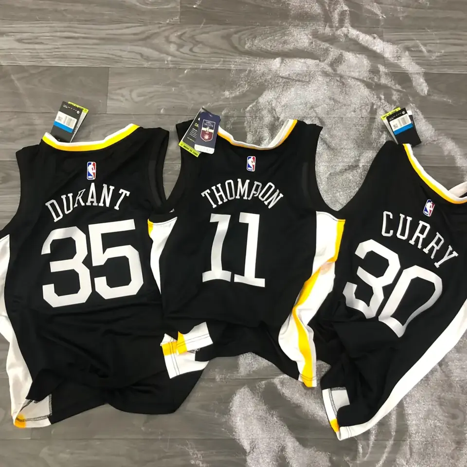 Foto 4 de Temporada 19 Golden State Warriors Edición Ciudad negro cuello en V nº 35 Kevin Durant