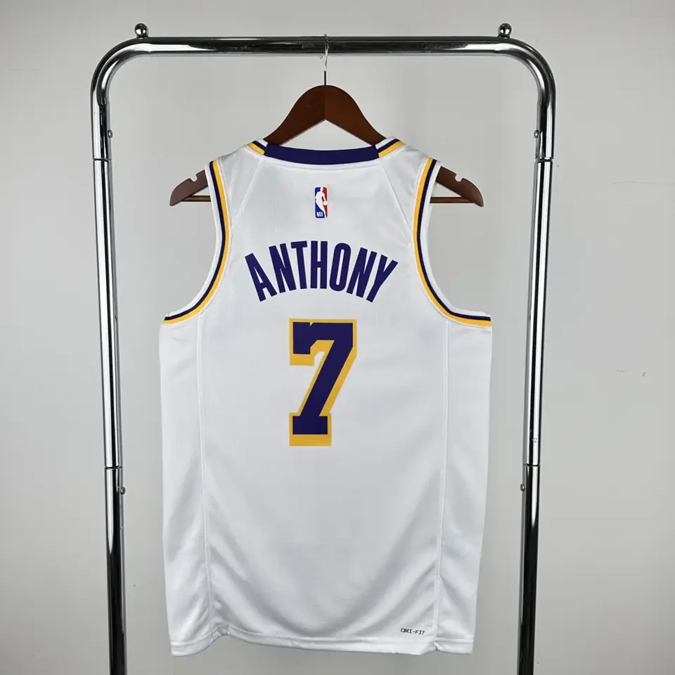 Foto 2 de Temporada 23 Lakers de Los Ángeles cuello redondo blanco número 7 Anthony