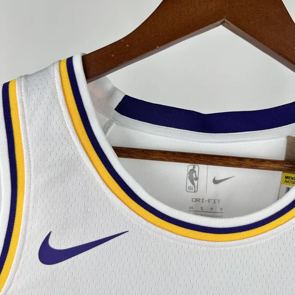 Foto 4 de Temporada 23 Lakers de Los Ángeles cuello redondo blanco número 7 Anthony