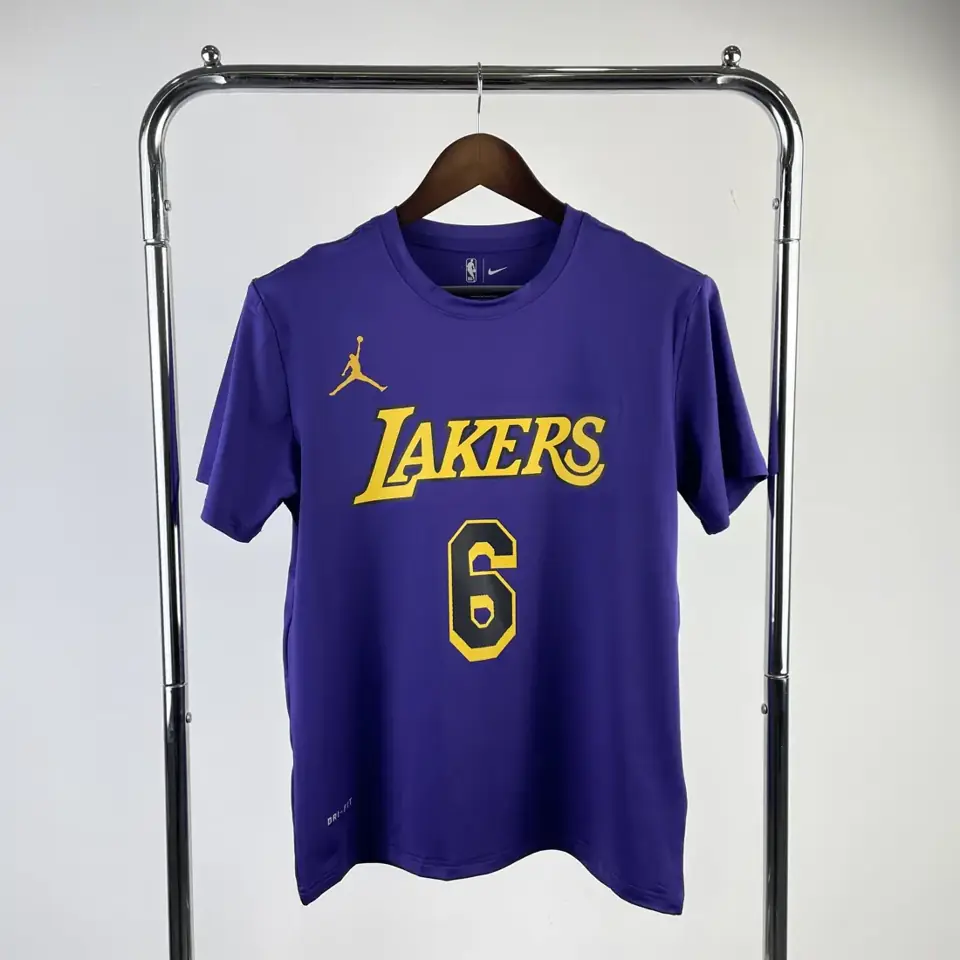 Foto 1 de Temporada 23 Los Angeles Lakers edición limitada Air número 6 camiseta de manga corta de secado rápido