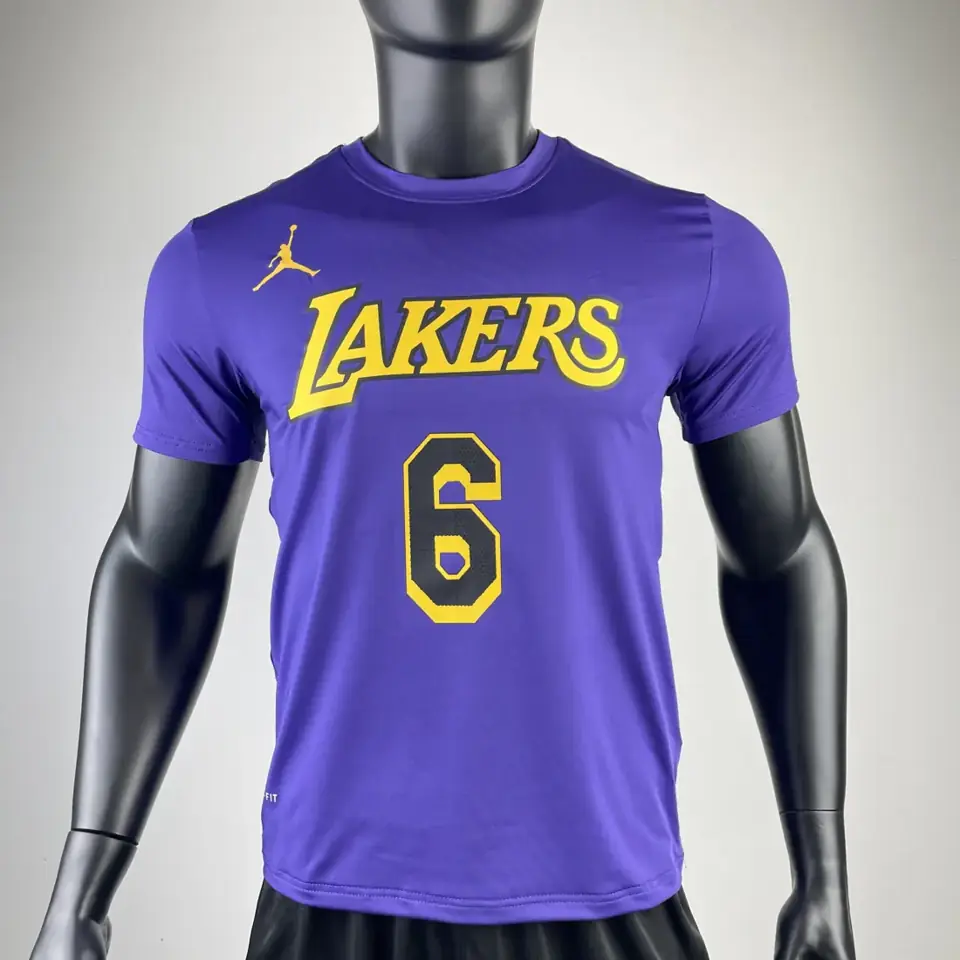 Foto 3 de Temporada 23 Los Angeles Lakers edición limitada Air número 6 camiseta de manga corta de secado rápido