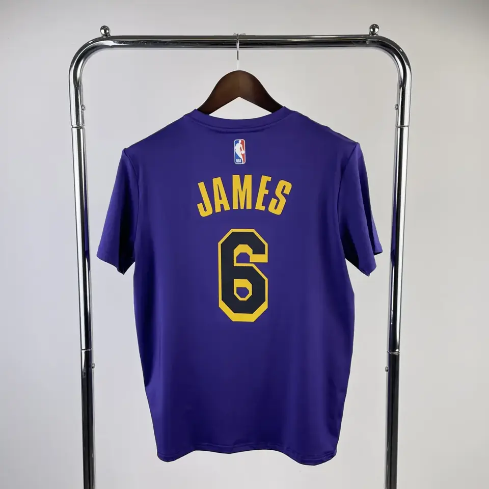 Foto 4 de Temporada 23 Los Angeles Lakers edición limitada Air número 6 camiseta de manga corta de secado rápido