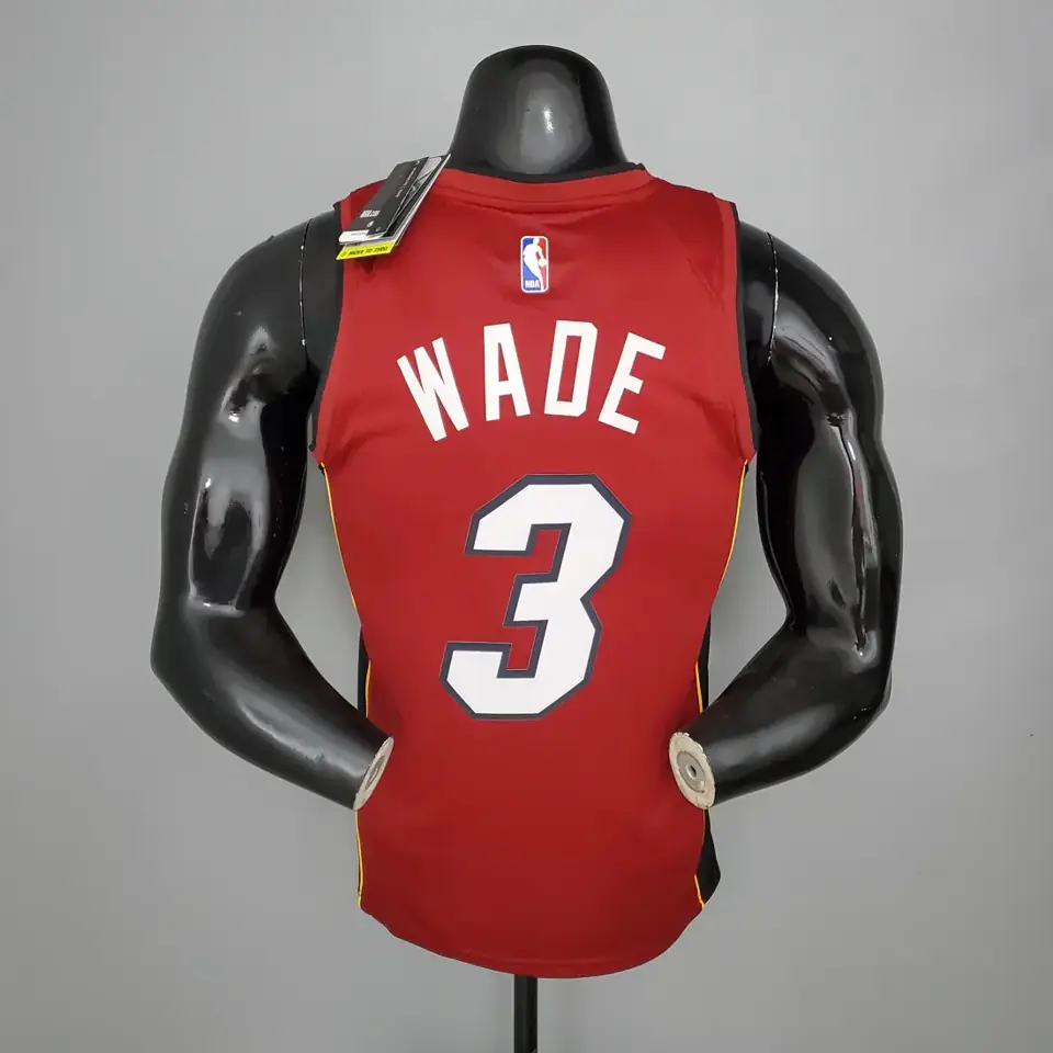 Foto 2 de Temporada 21 Miami Heat temática Jordan, cuello en V, granate, nº 3 Wade