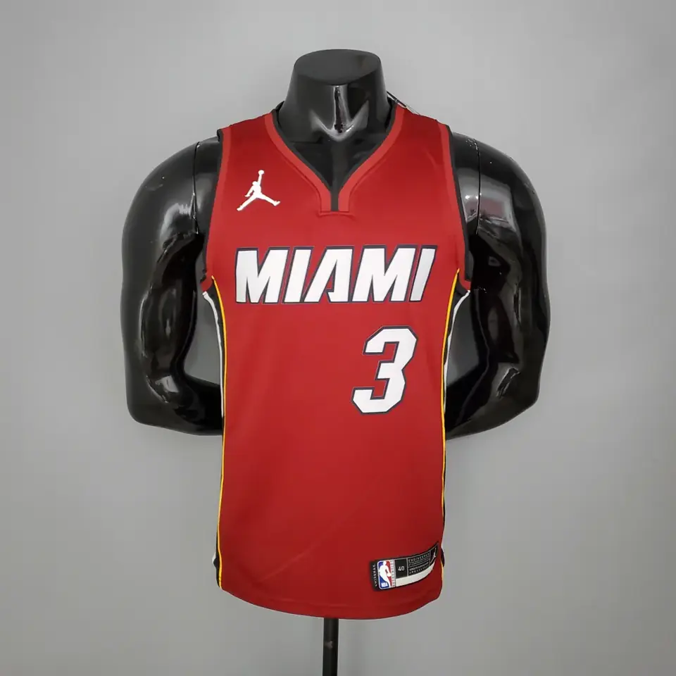 Foto 3 de Temporada 21 Miami Heat temática Jordan, cuello en V, granate, nº 3 Wade