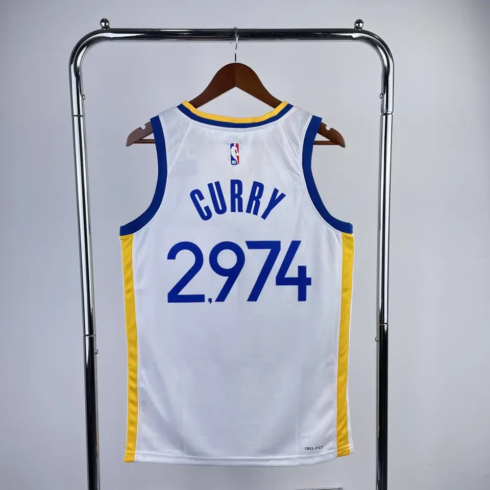 Foto 1 de Temporada 23 Warriors cuello en V blanca n.º 2974 Curry