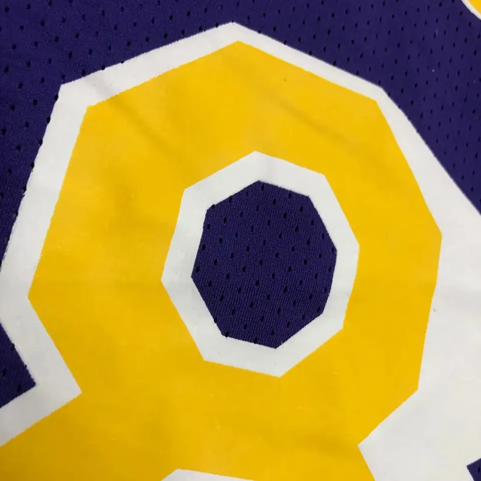 Foto 7 de Mitchellness Lakers de Los Ángeles morado número 8 Kobe camiseta retro de malla de manga corta