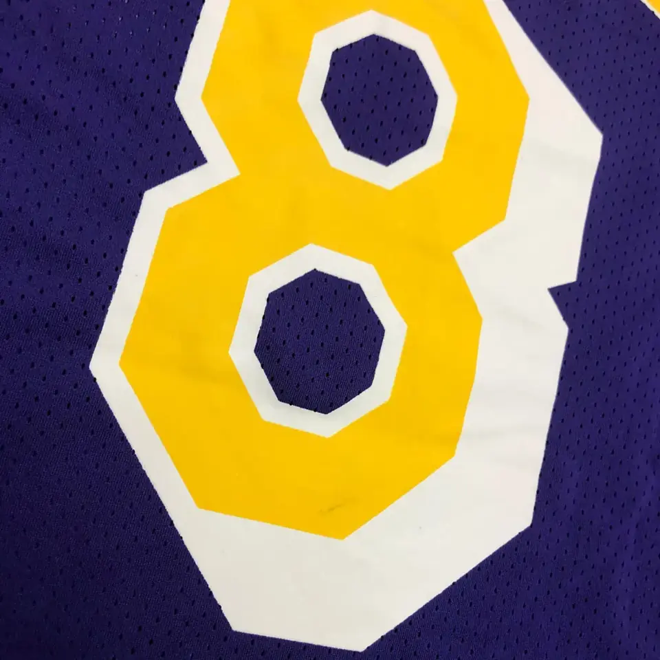 Foto 8 de Mitchellness Lakers de Los Ángeles morado número 8 Kobe camiseta retro de malla de manga corta