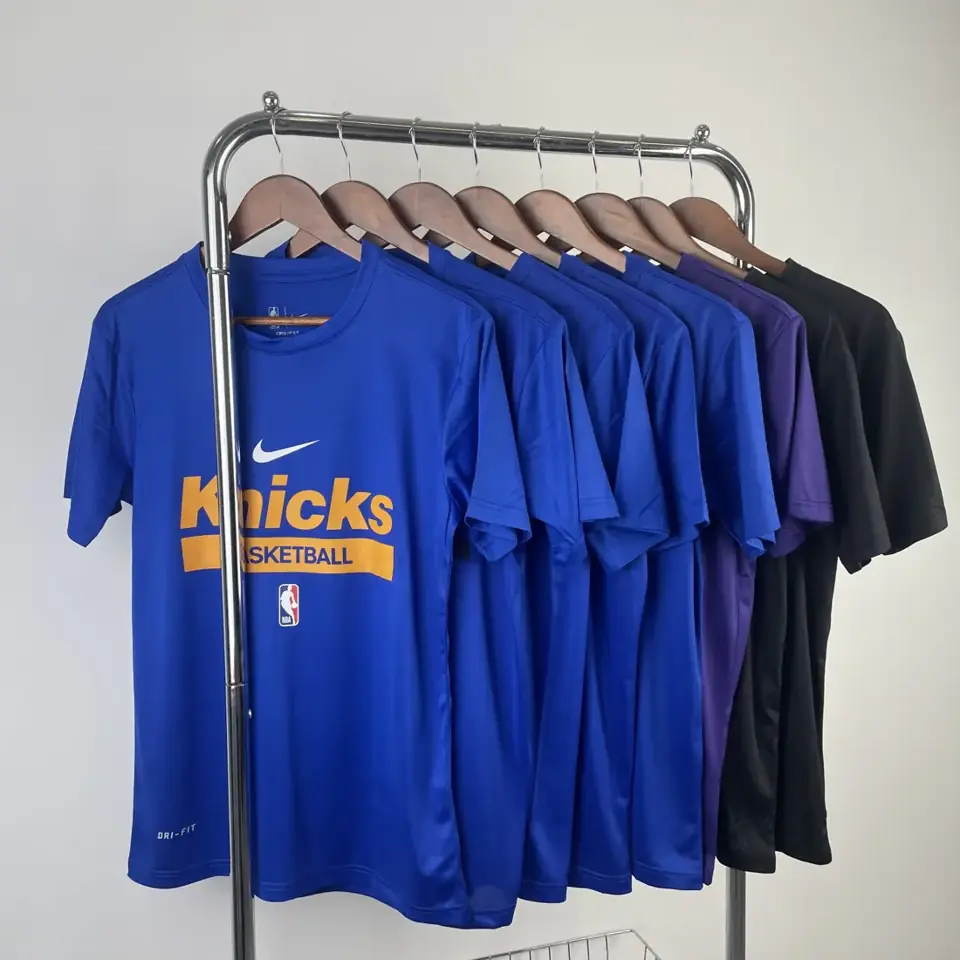 Foto 2 de Temporada 23 Knicks azul camiseta de entrenamiento de secado rápido de manga corta