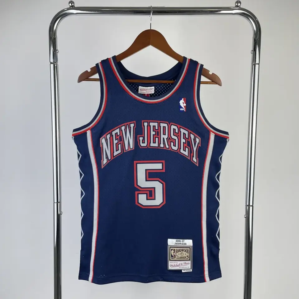 Foto 1 de MN camiseta retro termoimpresa: SW Nets temporada 06/07 azul marino nº 5 Jason Kidd