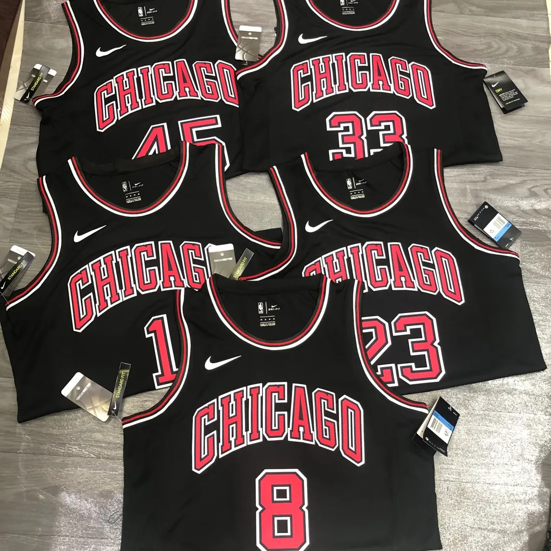 Foto 3 de Chicago Bulls negro de cuello redondo nº 33 Pippen