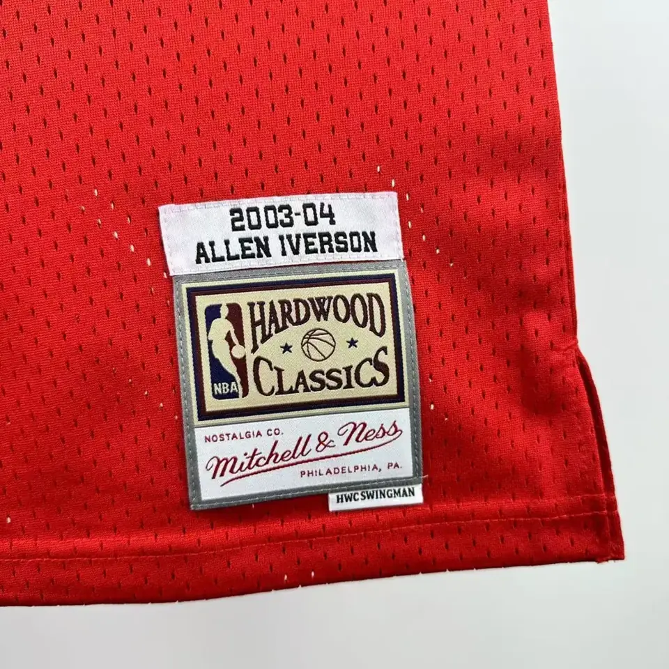 Foto 5 de MN camiseta retro de termoimpresión SW: 76ers temporada 03/04 blanco/rojo nº 3 Iverson