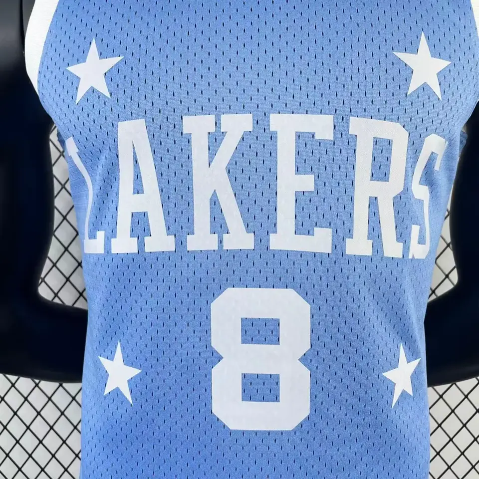 Foto 6 de Camiseta retro MN versión aficionado, termotransferida: Lakers temporada 2004/05 azul Carolina nº 8 Kobe Bryant
