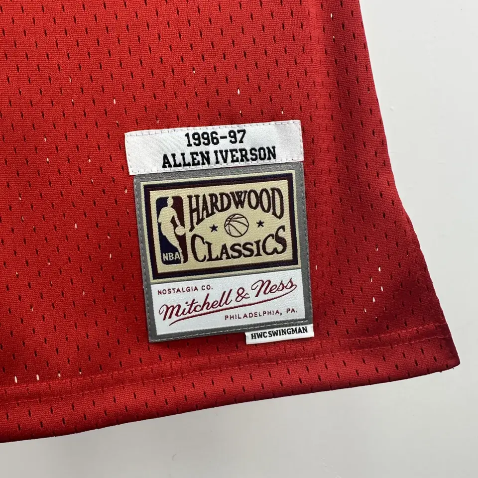 Foto 3 de MN camiseta retro de termopresión SW: 76ers temporada 96/97 novato roja nº 3 Iverson