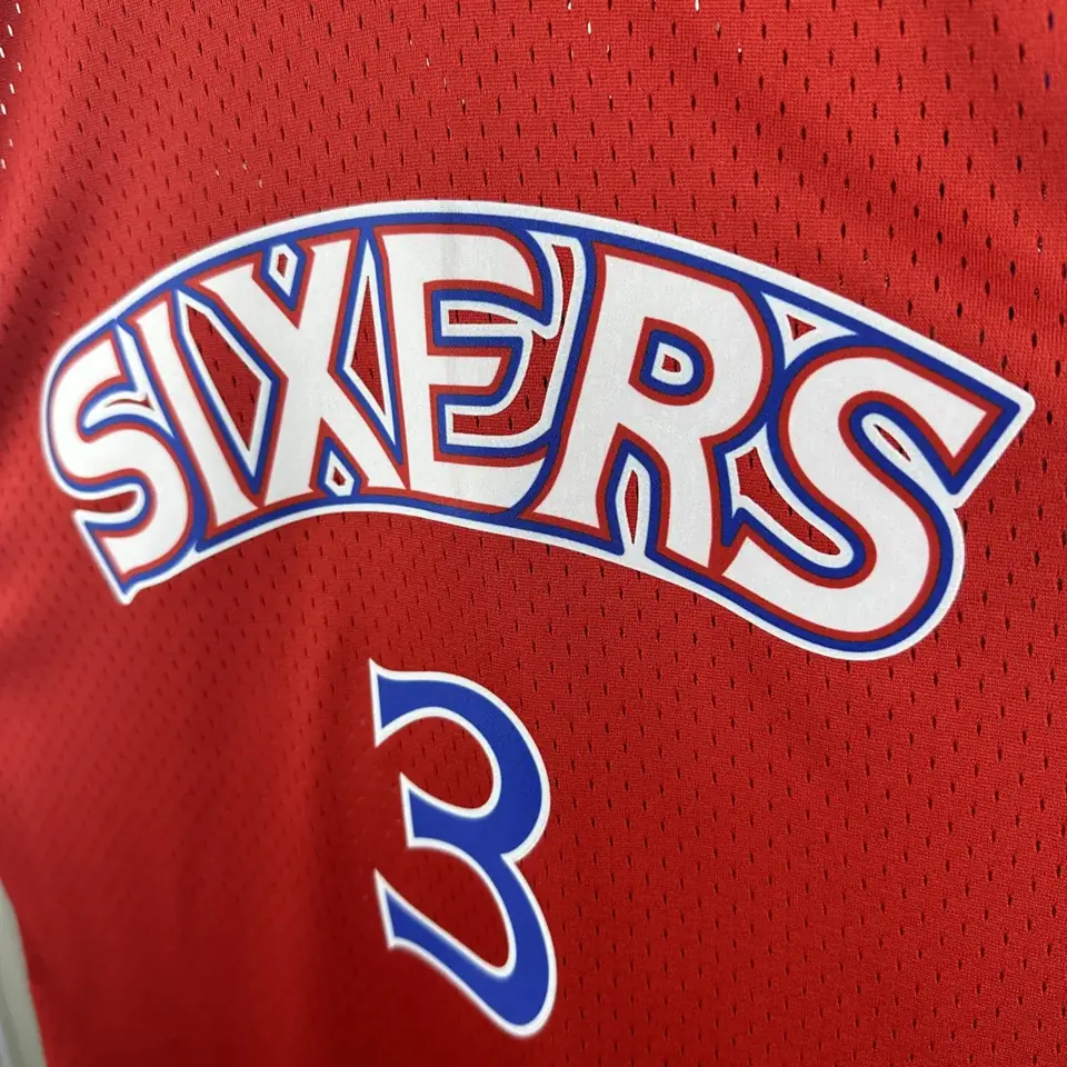 Foto 5 de MN camiseta retro de termopresión SW: 76ers temporada 96/97 novato roja nº 3 Iverson