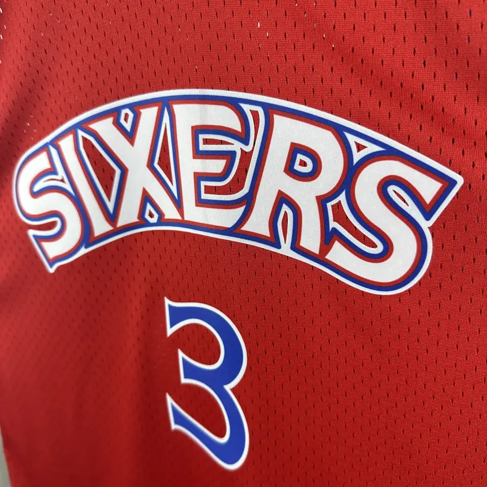 Foto 6 de MN camiseta retro de termopresión SW: 76ers temporada 96/97 novato roja nº 3 Iverson