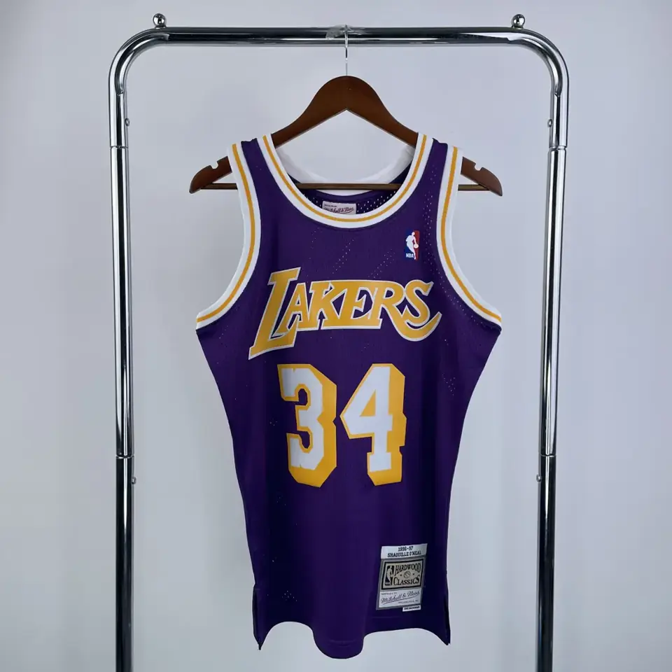 Foto 1 de Camiseta retro MN de termopresión: SW de los Lakers, temporada 96/97, cuello redondo, morada, nº 34 O'Neal