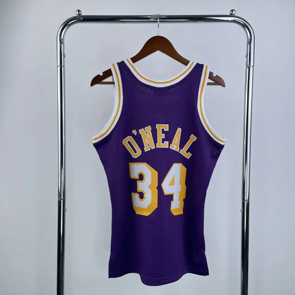 Foto 2 de Camiseta retro MN de termopresión: SW de los Lakers, temporada 96/97, cuello redondo, morada, nº 34 O'Neal