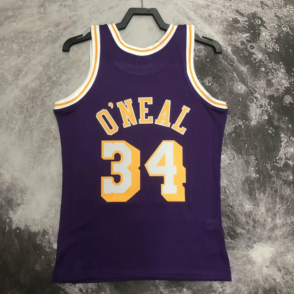 Foto 6 de Camiseta retro MN de termopresión: SW de los Lakers, temporada 96/97, cuello redondo, morada, nº 34 O'Neal