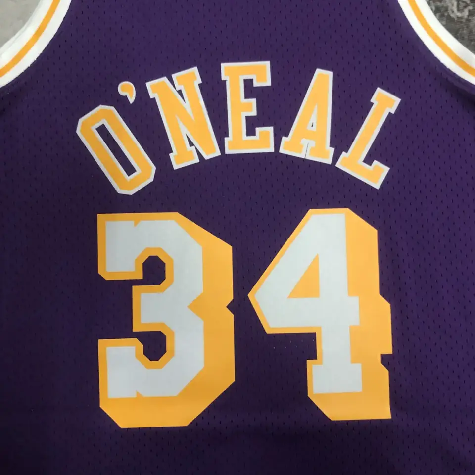 Foto 8 de Camiseta retro MN de termopresión: SW de los Lakers, temporada 96/97, cuello redondo, morada, nº 34 O'Neal