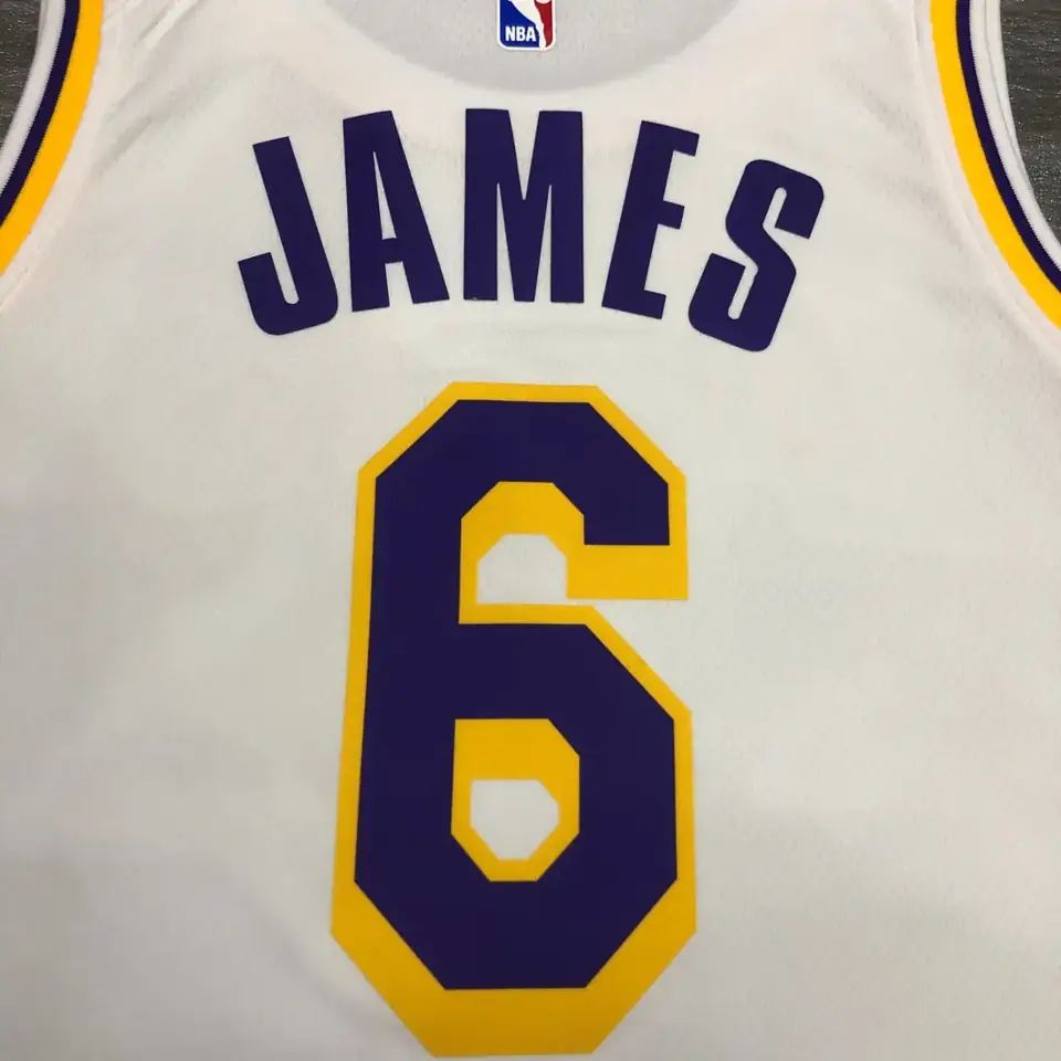 Foto 7 de Lakers de Los Ángeles blanco cuello redondo n.º 6 LeBron James