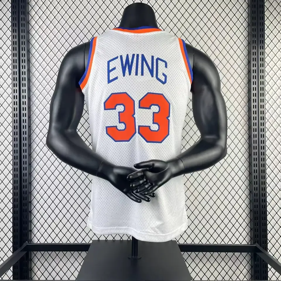 Foto 7 de Camiseta retro MN versión aficionado, termotransferida: Knicks temporada 1991/92 blanco nº 33 Patrick Ewing