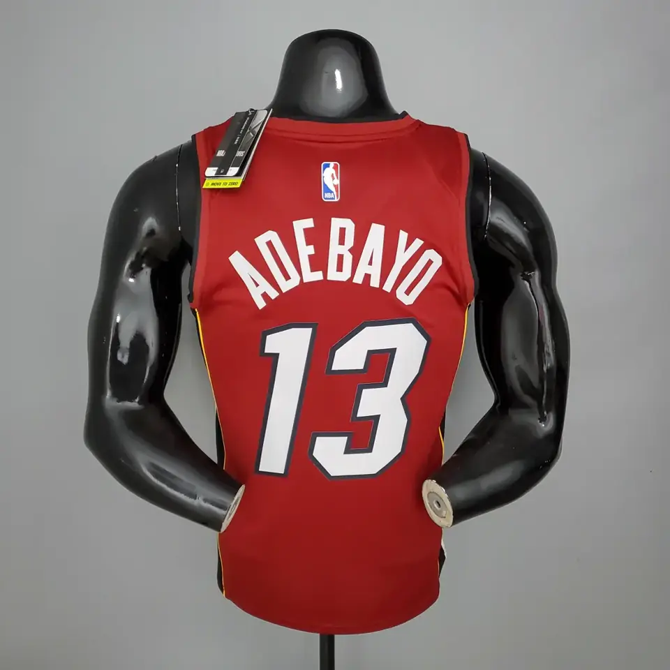 Foto 2 de Temporada 21 Miami Heat temática Jordan, cuello en V, granate, nº 13 Adebayo