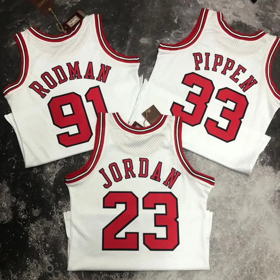 Foto 4 de MN camiseta retro termoimpresa: SW Chicago Bulls temporada 98 color blanco nº23 Jordan