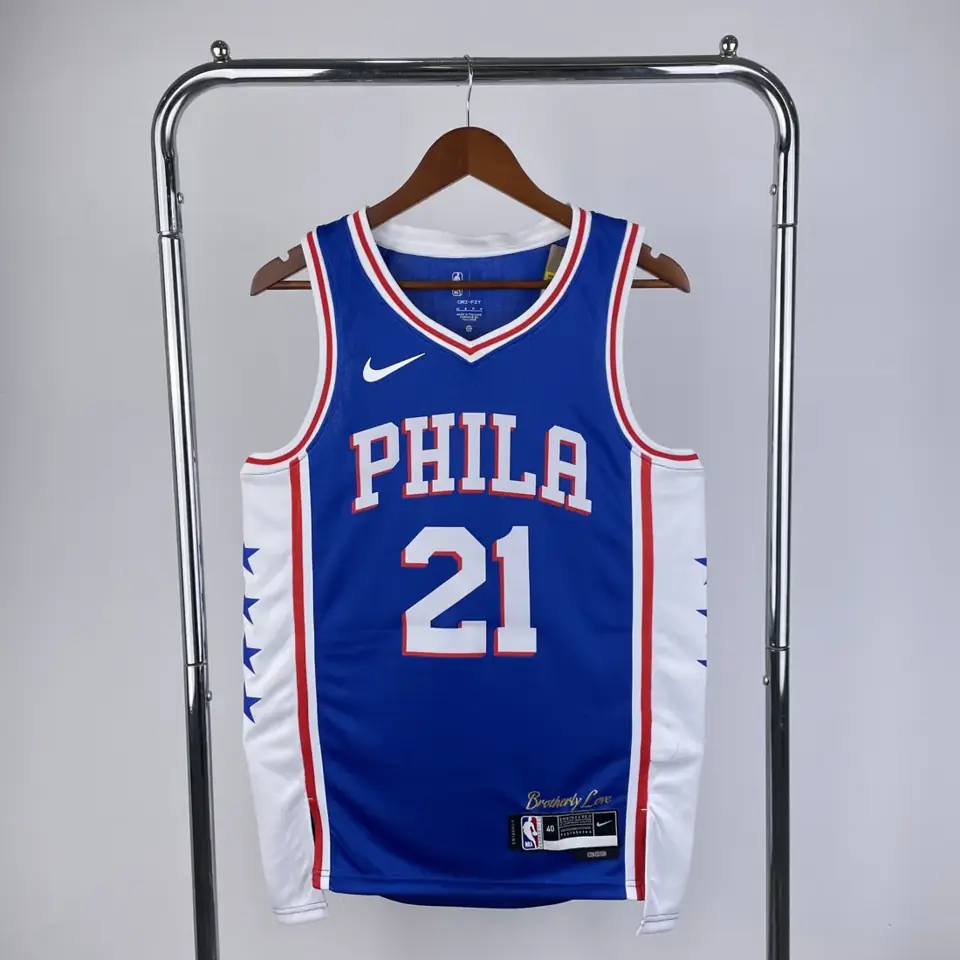 Foto 1 de Temporada 23 76ers cuello en V azul nº 21 Joel Embiid