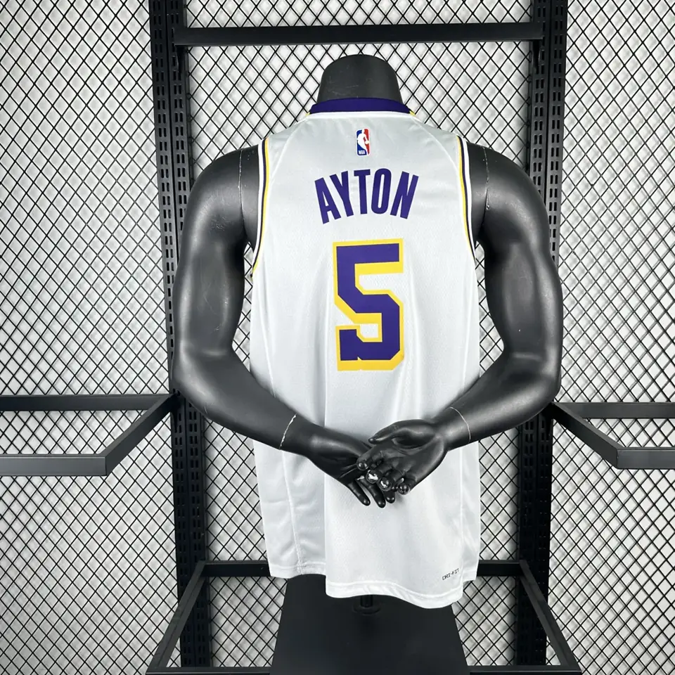 Foto 2 de Temporada 23 Los Angeles Lakers Blanco de cuello redondo Nº 5 Ayton