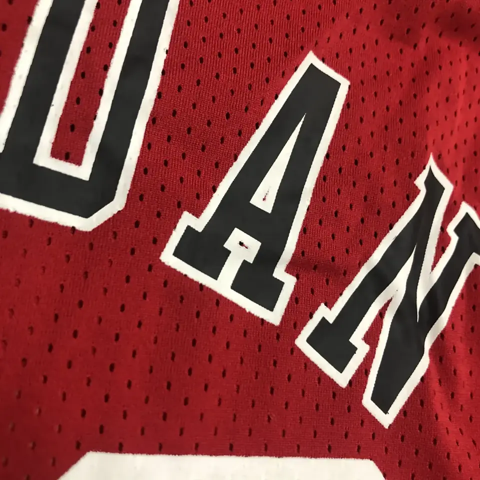 Foto 5 de Mitchellness Bulls de Chicago rojo número 23 Jordan Iverson camiseta retro de malla de manga corta