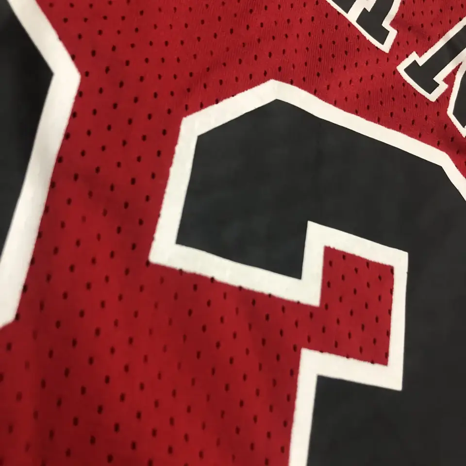 Foto 7 de Mitchellness Bulls de Chicago rojo número 23 Jordan Iverson camiseta retro de malla de manga corta