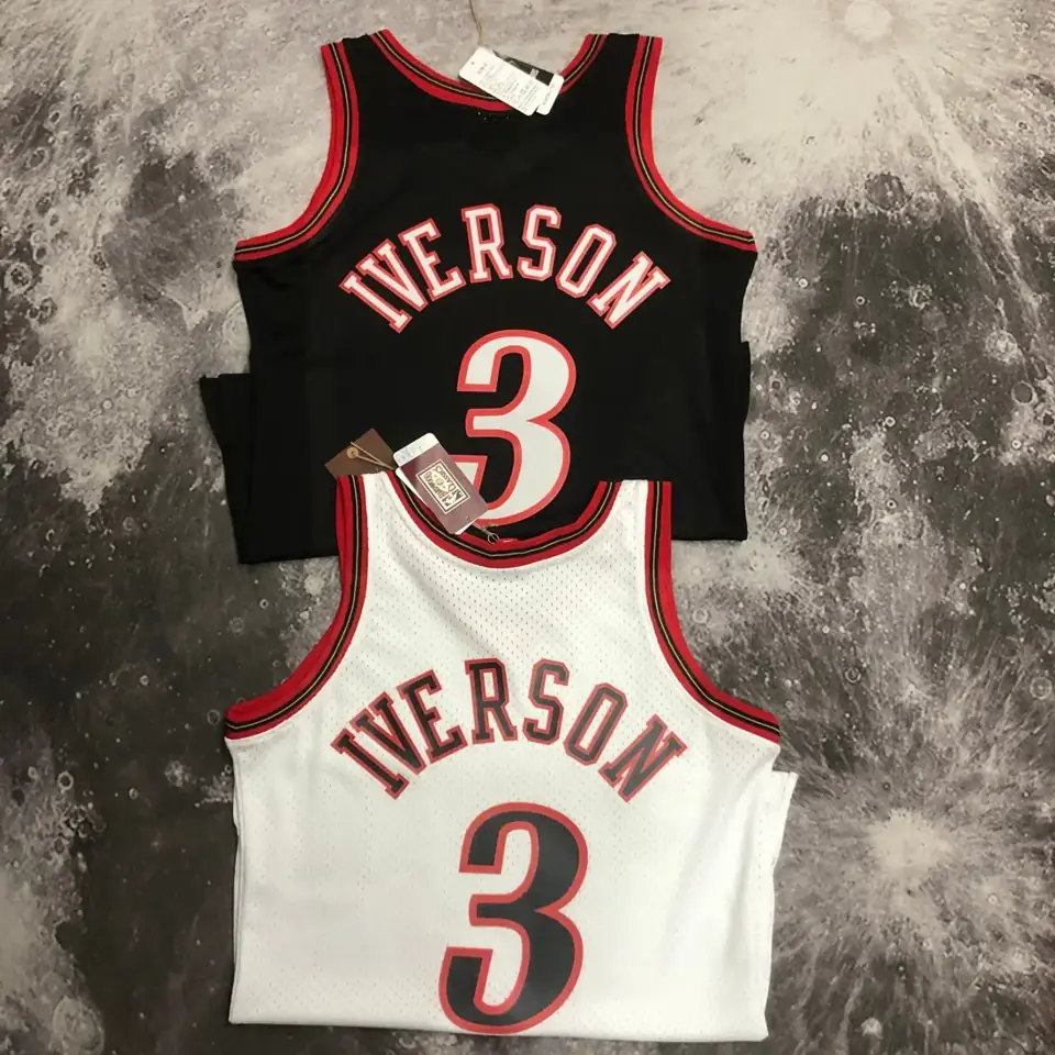 Foto 3 de Camiseta retro MN de termopresión: SW de los 76ers, temporada 98, blanca, nº 3 Iverson