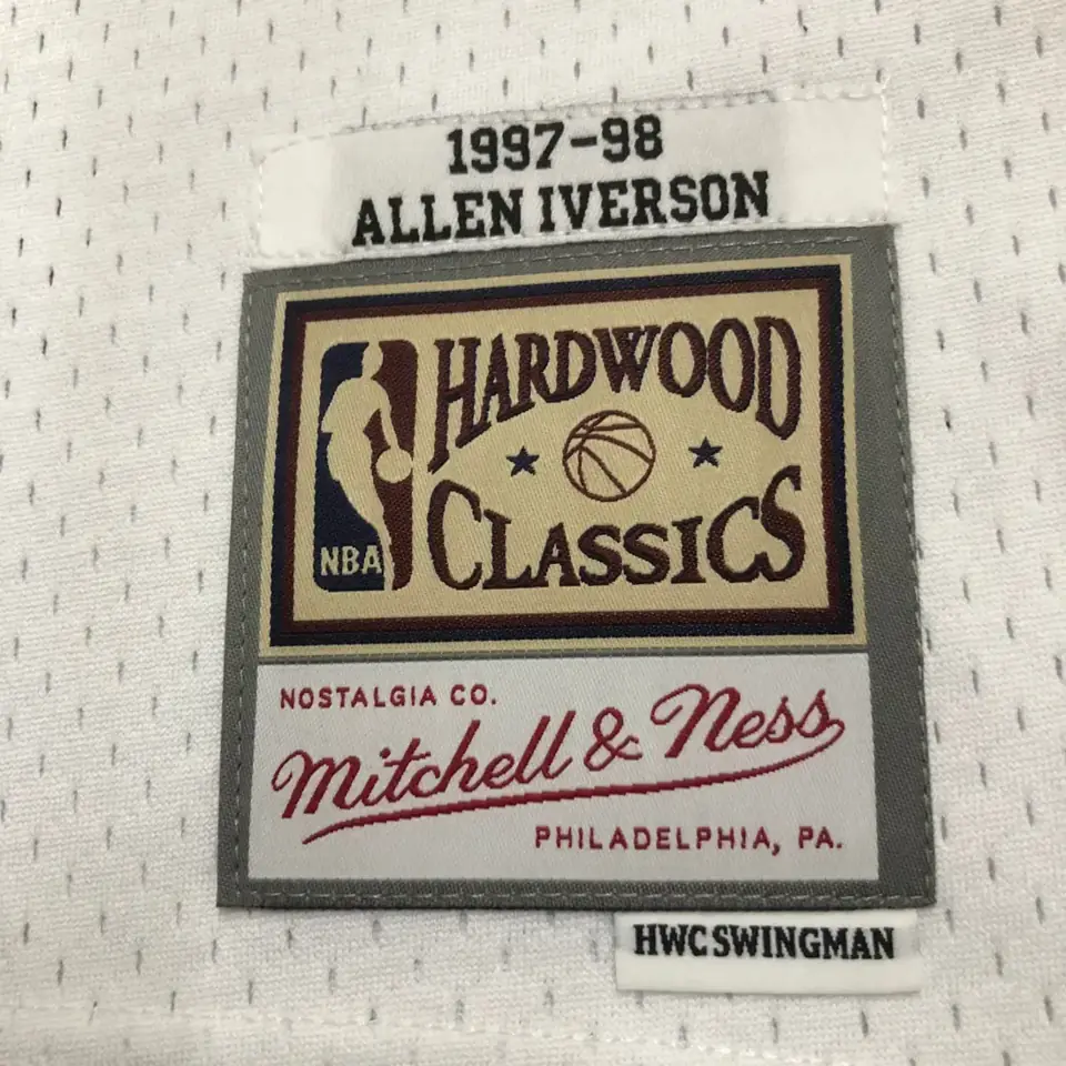 Foto 4 de Camiseta retro MN de termopresión: SW de los 76ers, temporada 98, blanca, nº 3 Iverson