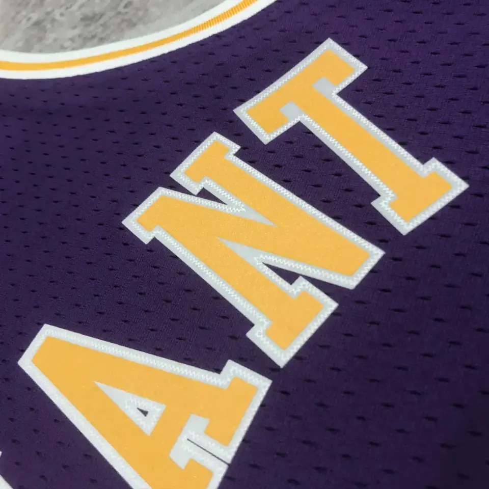 Foto 3 de Camiseta retro MN termo-prensada: SW Los Angeles Lakers temporada 96/97 cuello redondo morado n.º 8 Kobe