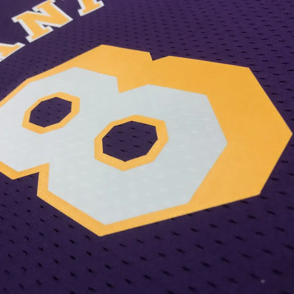 Foto 6 de Camiseta retro MN termo-prensada: SW Los Angeles Lakers temporada 96/97 cuello redondo morado n.º 8 Kobe