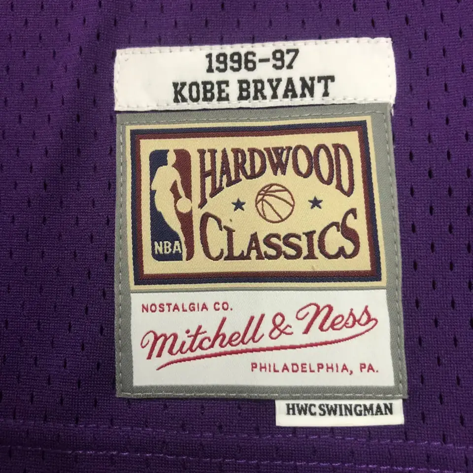 Foto 8 de Camiseta retro MN termo-prensada: SW Los Angeles Lakers temporada 96/97 cuello redondo morado n.º 8 Kobe