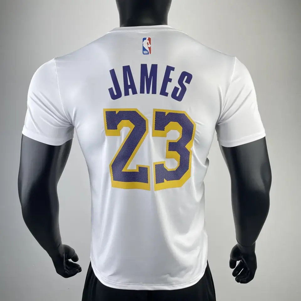 Foto 3 de Los Angeles Lakers blanco número 23 camiseta de manga corta de secado rápido