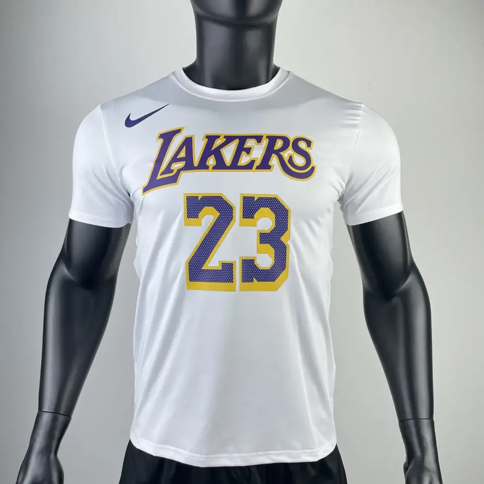 Foto 4 de Los Angeles Lakers blanco número 23 camiseta de manga corta de secado rápido