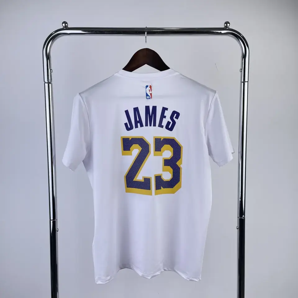 Foto 5 de Los Angeles Lakers blanco número 23 camiseta de manga corta de secado rápido