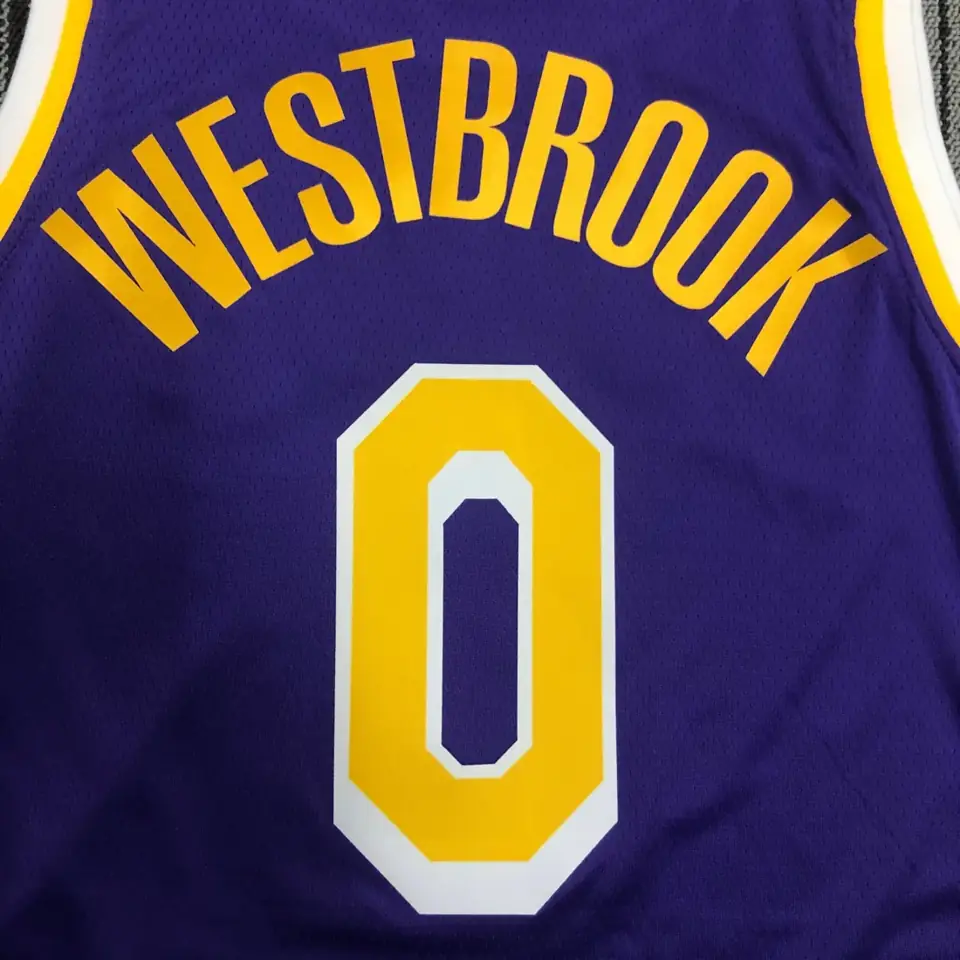 Foto 8 de Lakers temporada 21 tema JORDAN morado de cuello redondo #0 Westbrook