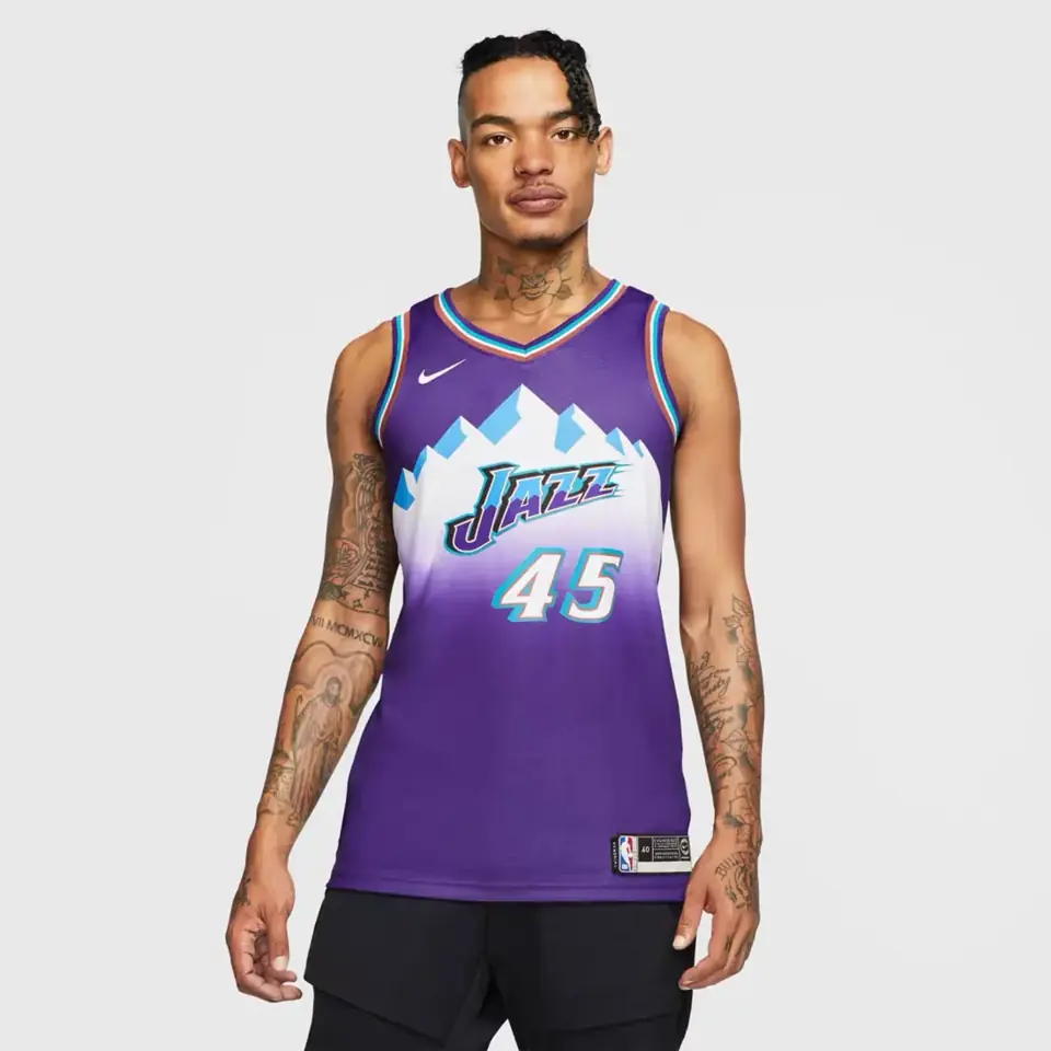 Foto 7 de Utah Jazz Edición Montaña retro púrpura nº 45 Donovan Mitchell
