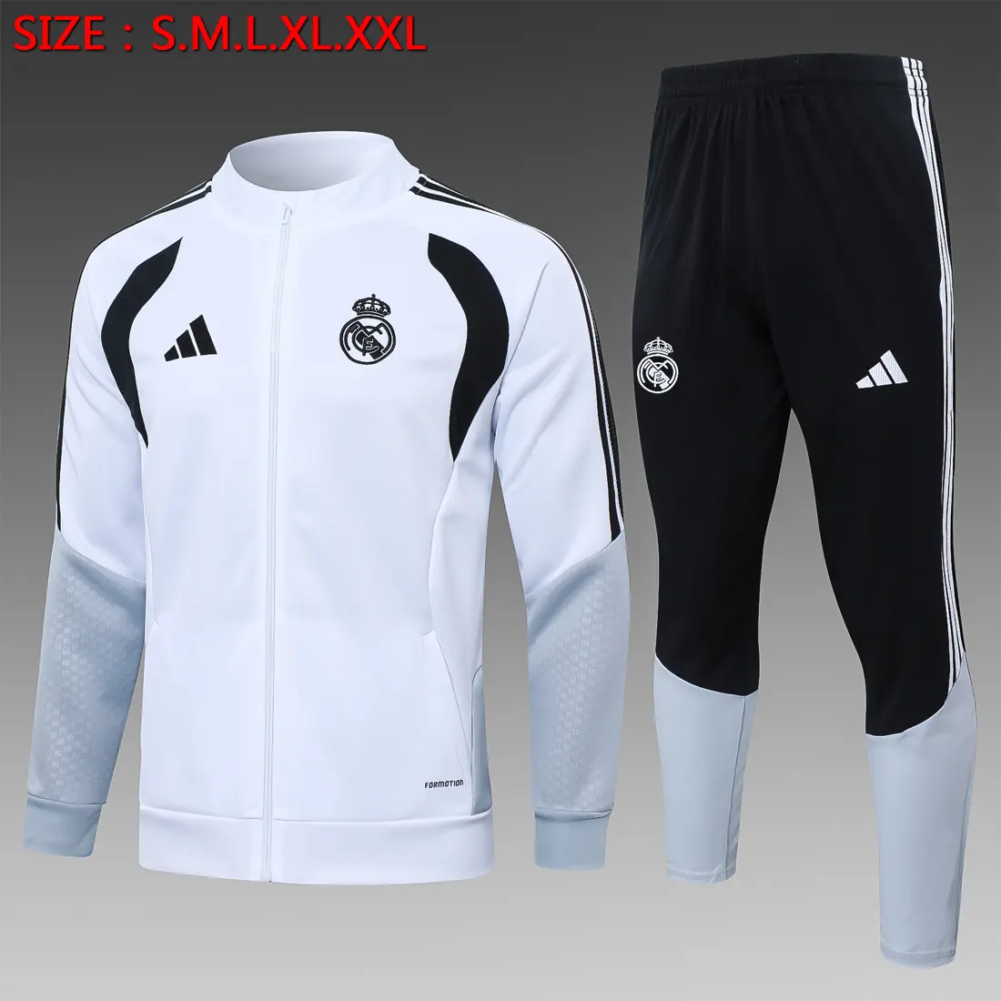 Foto 1 de A26017# 2627 cremallera larga Real Madrid blanco (detalles en negro)-Real Madri