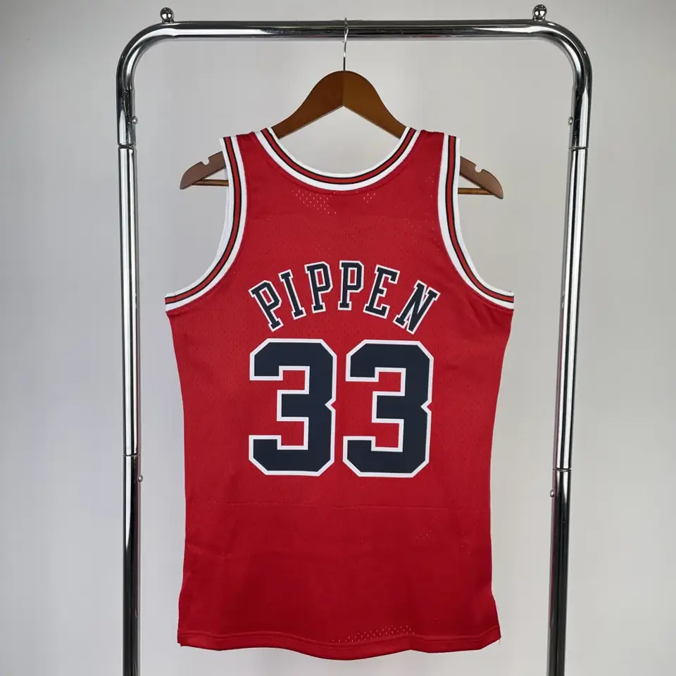 Foto 2 de MN camiseta retro termoimpresa: SW Chicago Bulls temporada 98 color rojo nº33 Pippen