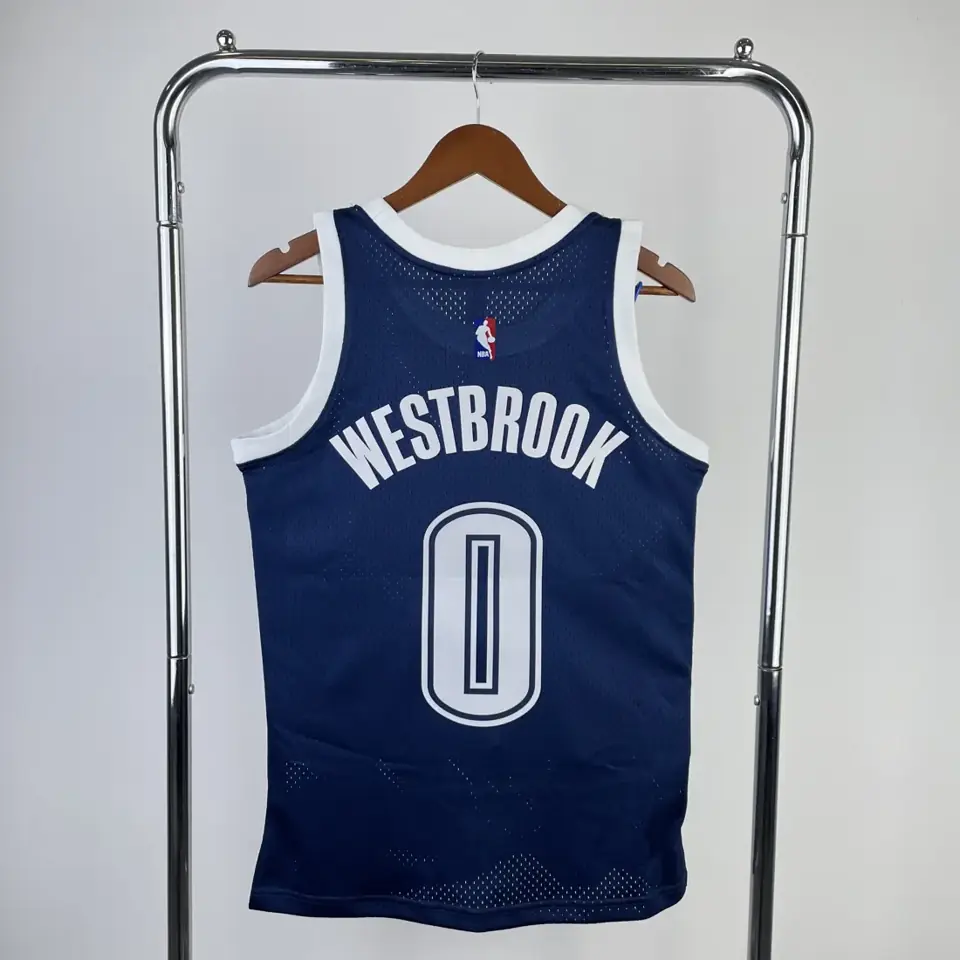 Foto 2 de Camiseta retro MN de estampado térmico: Thunder Swingman temporada 2015/16 azul marino n.º 0 Westbrook