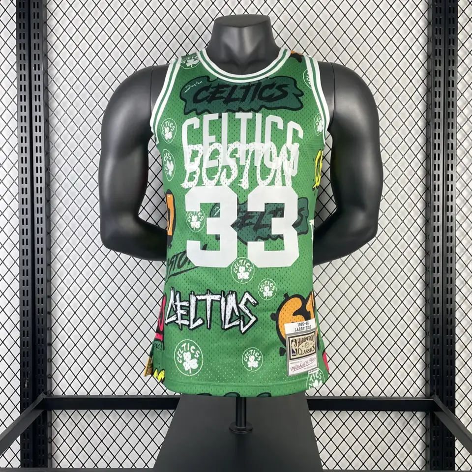 Foto 4 de Camiseta retro termoimpresa MN: SW Celtics temporada 85/86 grafiti número 33 Bird