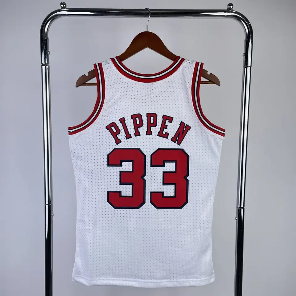 Foto 2 de MN camiseta retro termoimpresa: SW Chicago Bulls temporada 98 color blanco nº33 Pippen