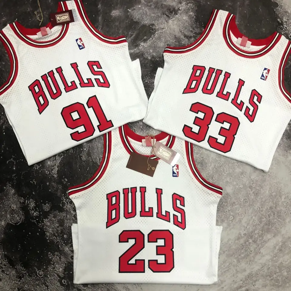 Foto 5 de MN camiseta retro termoimpresa: SW Chicago Bulls temporada 98 color blanco nº33 Pippen